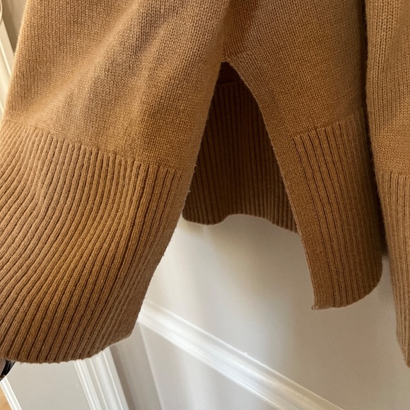 THEORY Oversized Crewneck Sweater in Wool-Cashmere Camel Size L - Picture 6 of 7